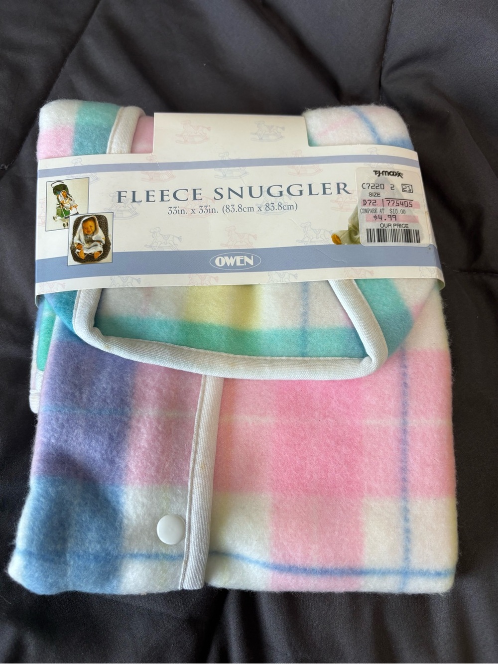 Kids Fleece One-Piece in Pastel Plaid
